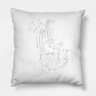 Woman face with butterflies Pillow