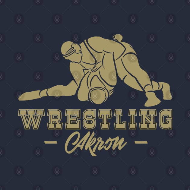 Wrestling Akron with College Wrestling Graphic by tropicalteesshop