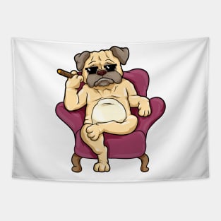 Pug with sunglasses and cigar Tapestry