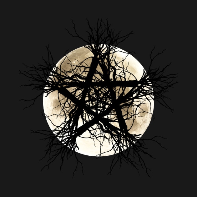 Pentagram and Moon by ElectricMint