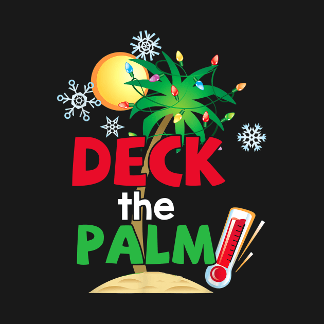 Deck the Palms Christmas in July Summer Beach Vacation Xmas by Durhamw Mcraibx