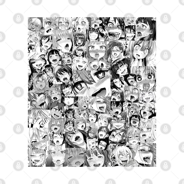 Ahegao Manga Girls Collage by ThisOnAShirt