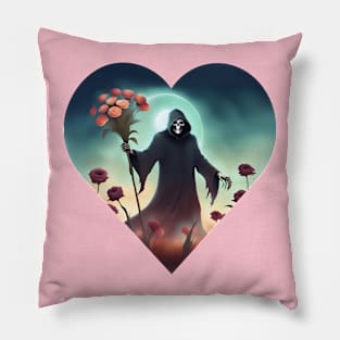 Flowers For You, Love Grim Reaper Pillow