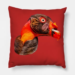 Portrait of the head of a King Vulture Pillow