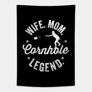 Cornhole Shirt Vintage Funny Wife Mom Cornhole Legend Tapestry