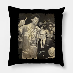 John Wooden and Kareem Abdul Jabbar Signed Pillow