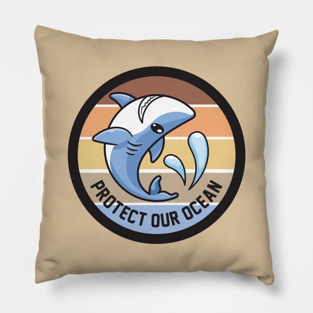 Protect Our Ocean Pillow by Crisp Decisions