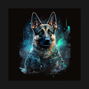 German Shepard Puppy doggy dog Sci-fi T-Shirt