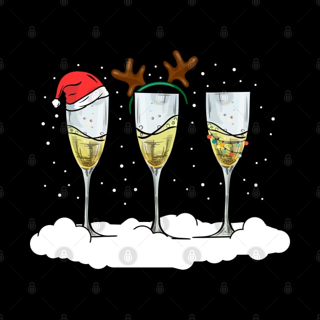 Cute Christmas Sweater. Champagne Glasses. by KsuAnn