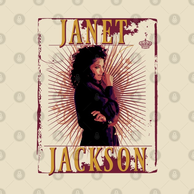 Janet Jackson | Brown vintage style poster | 1986 by Degiab