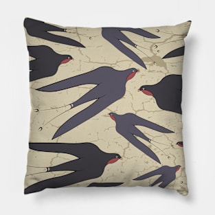 Minoan swallows illustration Pillow