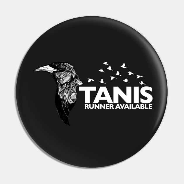 Tanis Grackle (white letters) by Gareth A. Hopkins (grthink) Pin by Public Radio Alliance