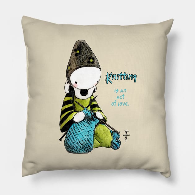 Knitting is an Act of Love Pillow by LisaSnellings