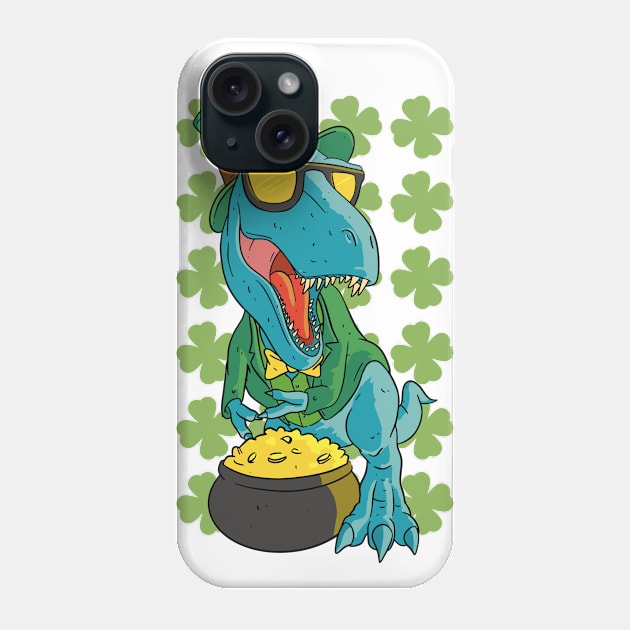 St. Patrick's Day t-rex Phone Case by AntiAntiFlorian