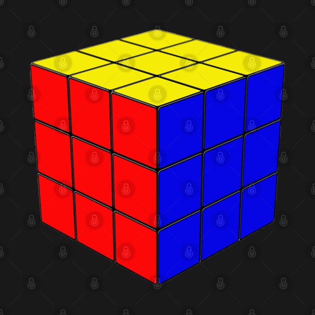 Rubik's Cube - Red, Blue, Yellow Colours by The Black Panther