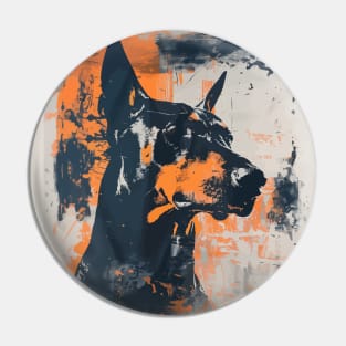 Dobermann grunge portrait Pin