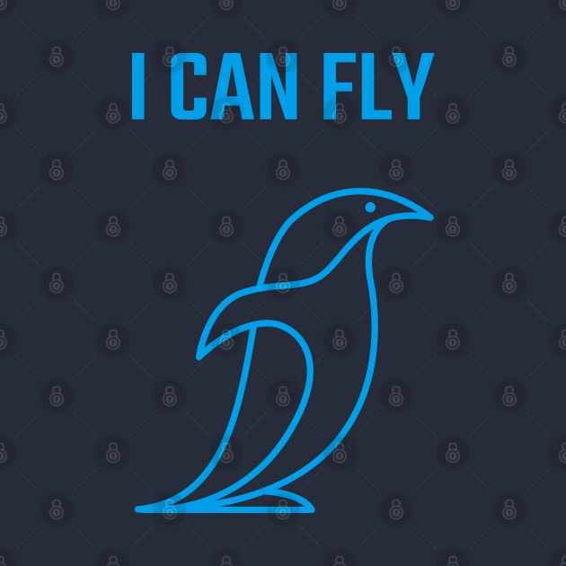 I Can Fly - Penguin illustration by gemgemshop