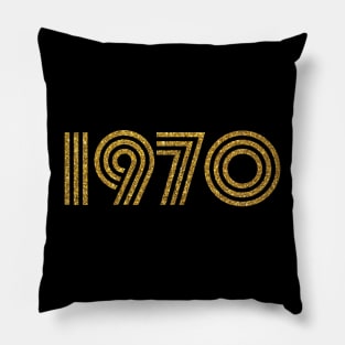 1970 Birth Year Glitter Effect Pillow