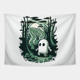 Woodsy Ghost Wandering Through the Forest Tapestry