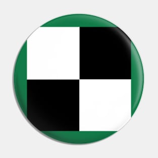 Black and White Checkerboard Squares Pin