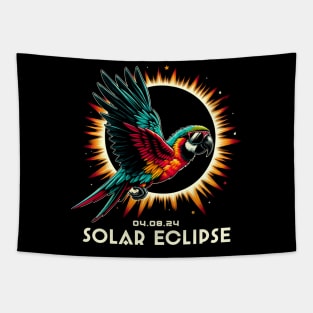 Parrot Solar Eclipse Spectacle: Fashionable Tee with Tropical Birds Tapestry