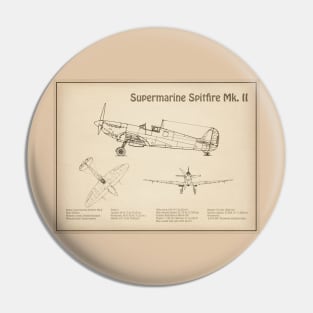 Supermarine Spitfire Mk. II - Airplane Blueprint - SD Pin