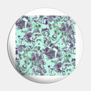 Punk Rock Toile: Berry Mint Pin