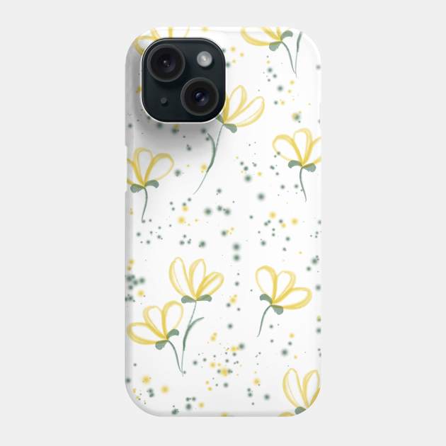 Watercolor Yellow Floral Pattern Phone Case by ArtMorfic