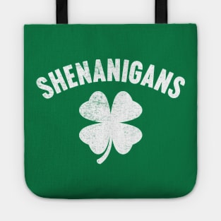 Shenanigans Shamrock White St. Patrick's Day Tote