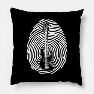 Fingerprint Bass Guitar Outline Dark Theme Pillow
