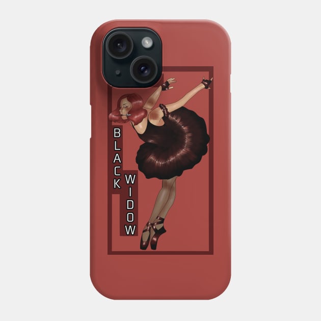 Black Widow Ballet Phone Case by ShibShop