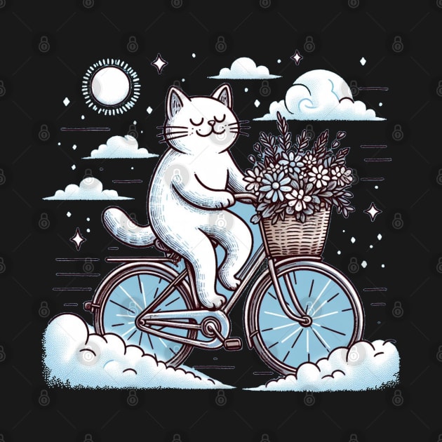 Cat riding a bike by GreenPassion