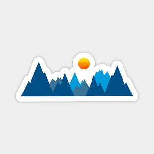 MOUNTAINS, GEOMETRIC LANDSCAPE, MINIMALIST MOUNTAINS Magnet