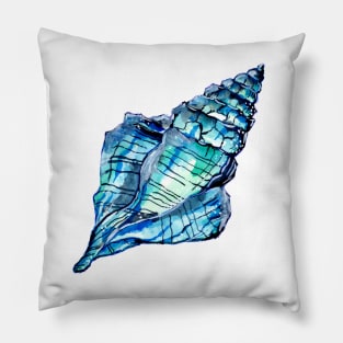 Blue Conch Sea Shell Pillow