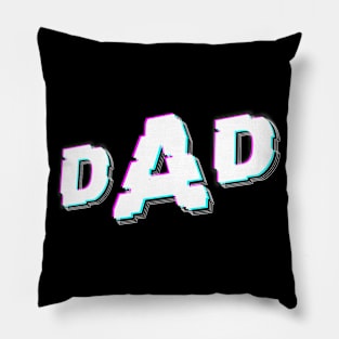 Fathers day DAD glitch no background Pillow