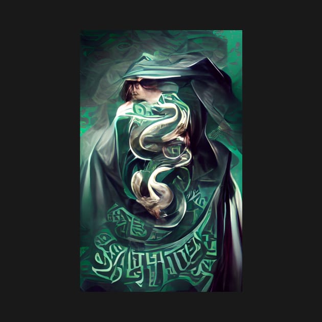 Emerald green snake flag print by RavenRarities