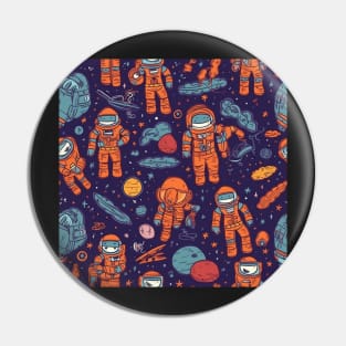 Astronaut Pattern Pin