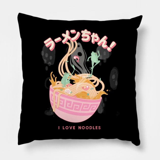 i love noodles cool design Pillow by tedd