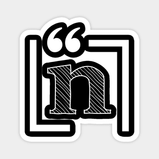 Letter N: Monogram Initial letter n Magnet