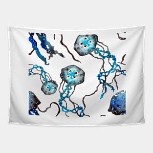 Aurelia Aurita moon jellyfish Tapestry