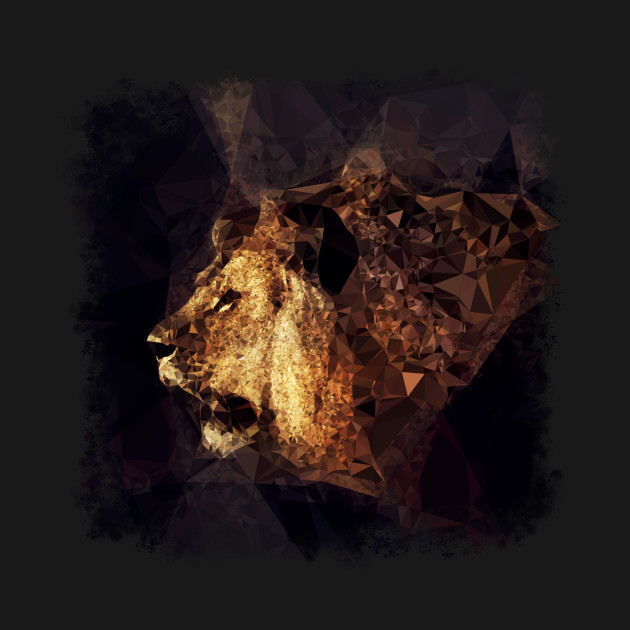 Discover Low poly Golden Lion - Lion Head - T-Shirt