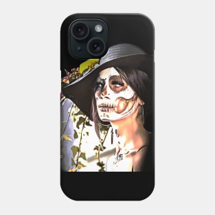 Paint-faced Woman in Hat Phone Case