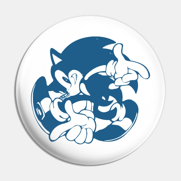 Sonic in blue Pin by bahullah_art