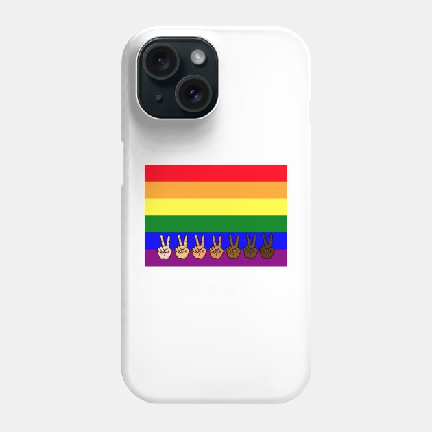 V Sign Peace Gay Rainbow Phone Case by Nalidsa