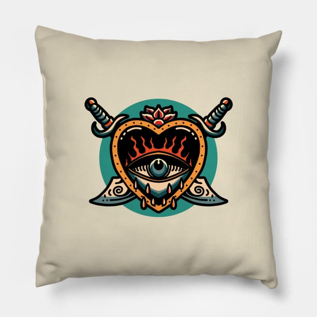 heart and swords Pillow by donipacoceng