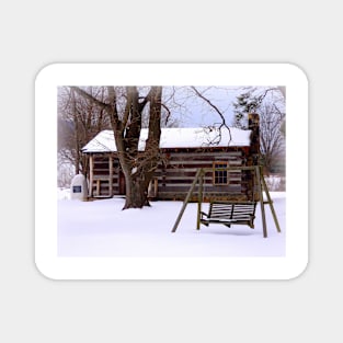 Snowy Cabin Magnet