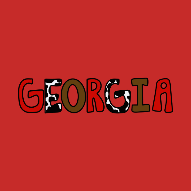 Georgia cowprint wordart by The Wandering Porch Collective