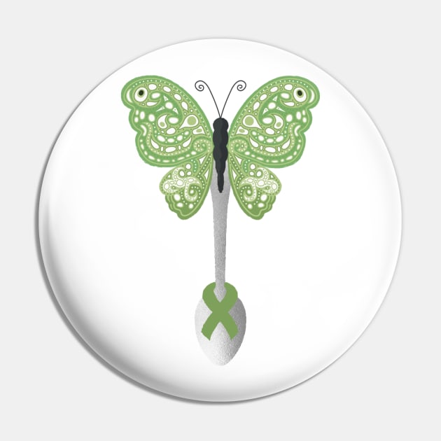 Butterfly Spoon Awareness Ribbon! (Green) Pin by yourachingart