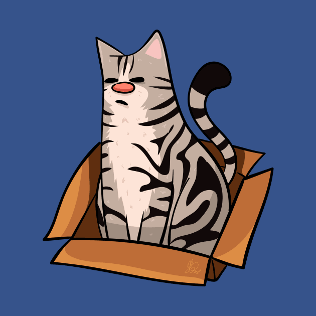 American Shorthair Cat in a Box by KPrimeArt