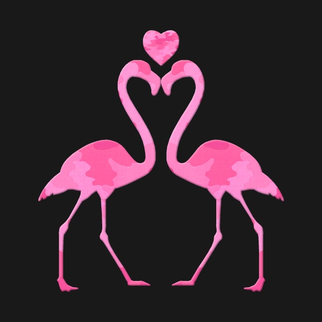 Pink Camouflage Flamingo With A Heart by Atteestude